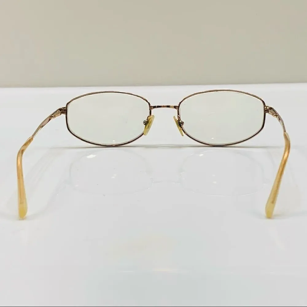 Sferoflex Eyeglasses Frames 53-17-130 Made In Italy Gold Women's Full Rim Flex